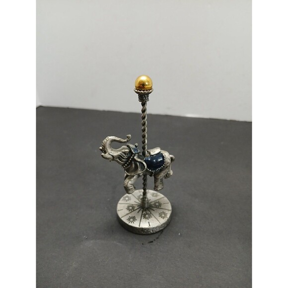 Spoontiques Miniature Carousel Pewter Elephant 1984 Vintage Figurine - Picture 2 of 5